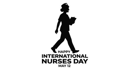 Obraz premium Nurse walking with clipboard silhouette high quality professional