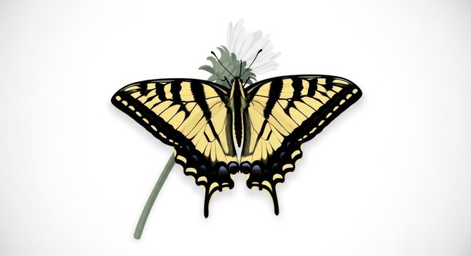 Eastern Tiger Swallowtail Butterfly on a Flower.