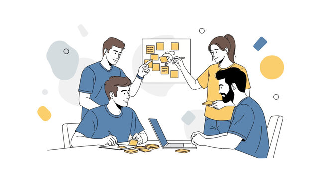Team Collaboration Diverse People Planning Strategy Meeting