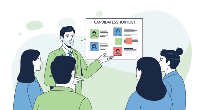 Hiring Team Reviewing Candidate Shortlist for New Employees