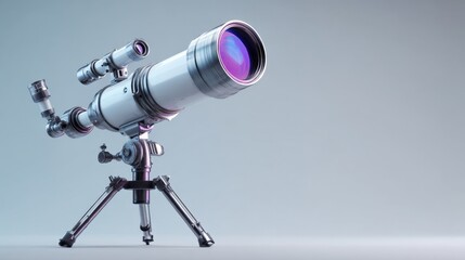 Fototapeta premium High-tech astronomical telescope on a tripod, exploring the universe with advanced optics and scientific discovery