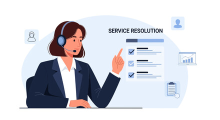 Fototapeta premium Customer Service Representative Assisting with Service Resolution