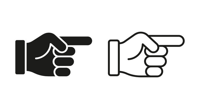 Pointing hand gestures black silhouette high quality professional
