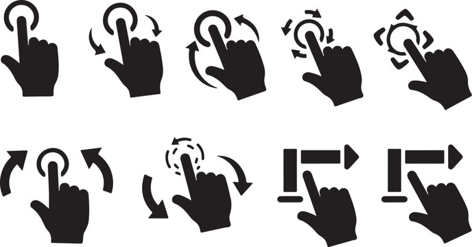 Hand Gestures for Navigation and Interaction Icons