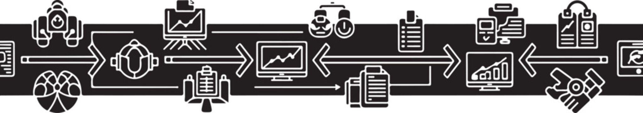 Business process management workflow diagram icons sequence