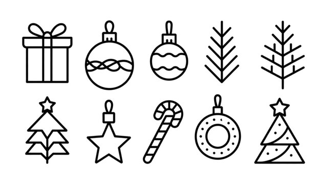 Set of black and white line icons for family, people, relationships and social activities Vector