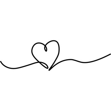 Heart. Abstract love symbol. Continuous line art drawing vector illustration. Minimal One Line Love Symbol icon