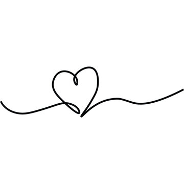 Heart. Abstract love symbol. Continuous line art drawing vector illustration. Minimal One Line Love Symbol icon