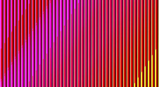 A dynamic and vibrant abstract pattern featuring an intense vertical gradient of magenta, red, and yellow lines, creating a contemporary digital background