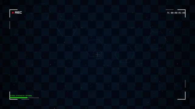 Futuristic digital interface HUD with target tracking and data glitch