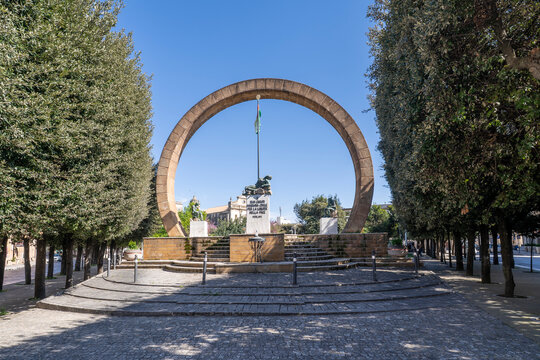 Manduria, Italy - April 18, 2026 : The Monumento ai Caduti view in Manduria Town of Italy