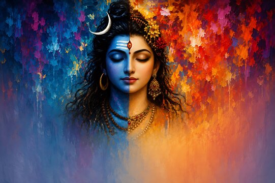 Shiv Shankar Mahadev Nilkanth Bholenath with Mata Parvati Shivshakti on Mahashivratri celebrating divine union love devotion spiritual energy and blessings/ Pradosh Vrat/ Masik Shivaratri