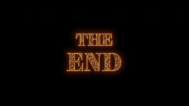 yellow gold the end sign animation background