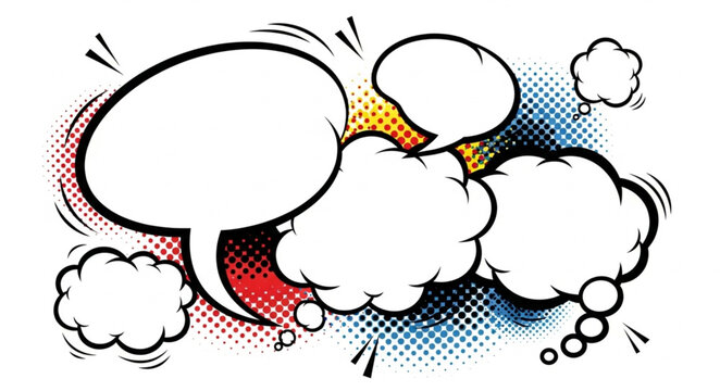 Comic Book Speech Bubbles and Thought Bubbles.