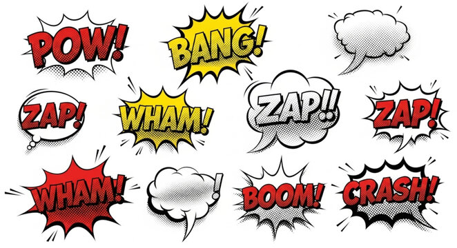 Comic Book Sound Effect Speech Bubbles Collection.