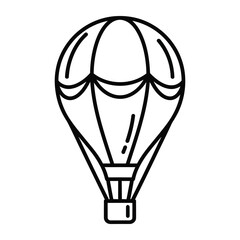 Simple vector illustration of a hot air balloon for travel and adventure themes on a clean solid white background © NOR ALAM