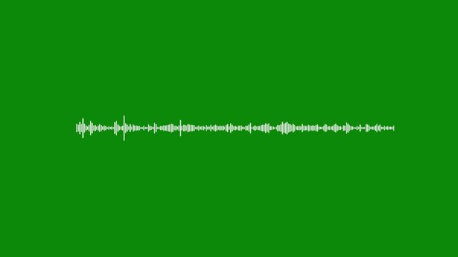 clean audio waveform loop animation, with smooth oscillation for podcast and streaming visuals green background, 4k video