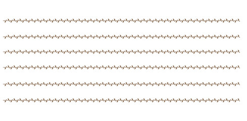 Obraz premium Horizontal Ornamental Vine Border Pattern – Decorative Floral Divider Lines in Brown on White Background for Elegant Branding, Invitations & Design