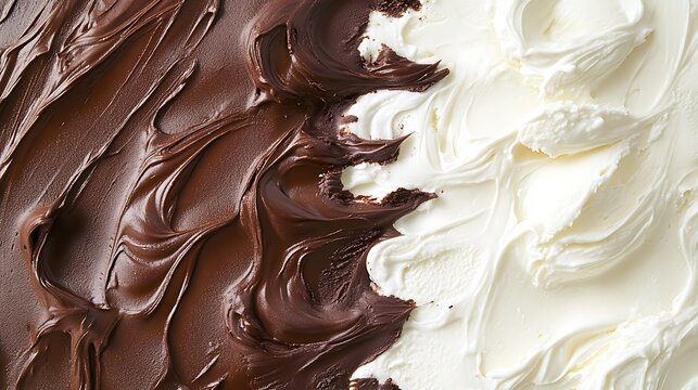 Chocolate and vanilla ice cream swirled together in a delicious dessert mixture
