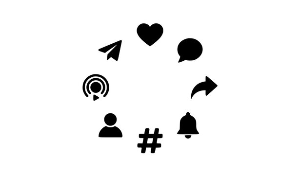 Social Media Engagement Vector Icon Set Interaction Illustration Collection