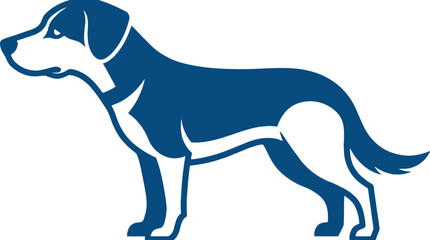 Fototapeta premium Stylized Dog Icon Design in Blue Color