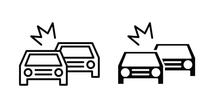 Accident icon editable vector. Solid and line icons.
