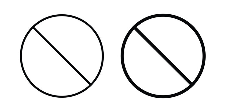 Ban Sign editable vector. Solid and line icons.