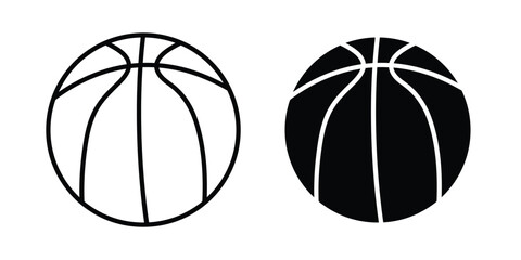 Basketball icon editable vector. Solid and line icons. © basit