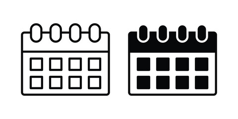 Naklejka premium Calendar icon editable vector. Solid and line icons.