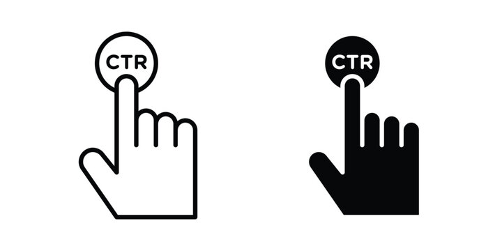 CTR icon editable vector. Solid and line icons.