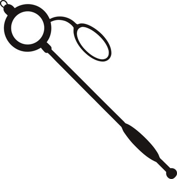 Lorgnette eyeglasses held by a long handle silhouette