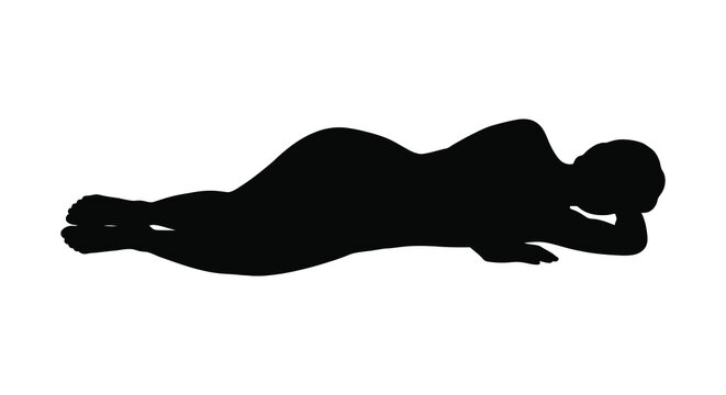 lying person silhouette on a white background