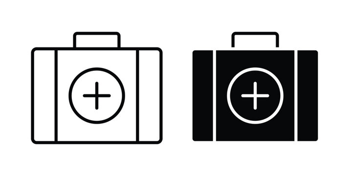 First aid kit icon editable vector. Solid and line icons.