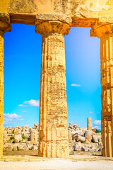 Obraz premium Selinunte site with ancient greek ruins, Sicily island, Italy
