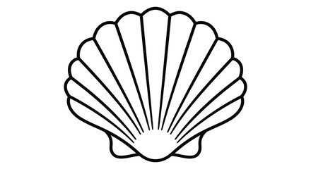 Seashell silhouette on a white background high quality © Santa