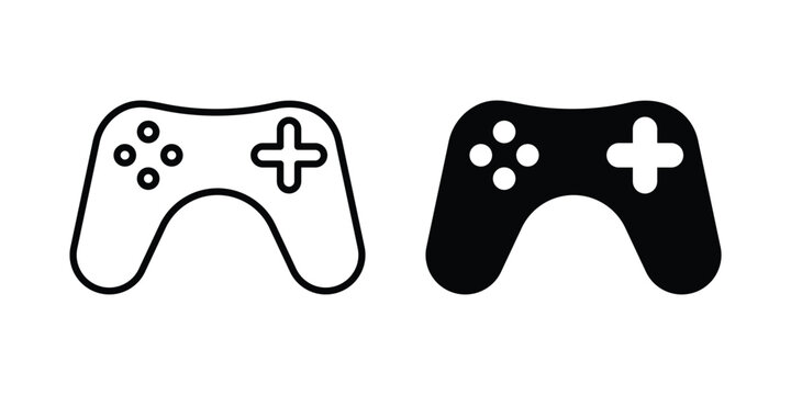 Game controller icon editable vector. Solid and line icons.