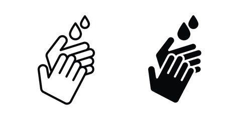 Fototapeta premium Handwashing icon editable vector. Solid and line icons.