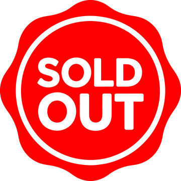 Red Sold Out Stamp Ribbon Badge