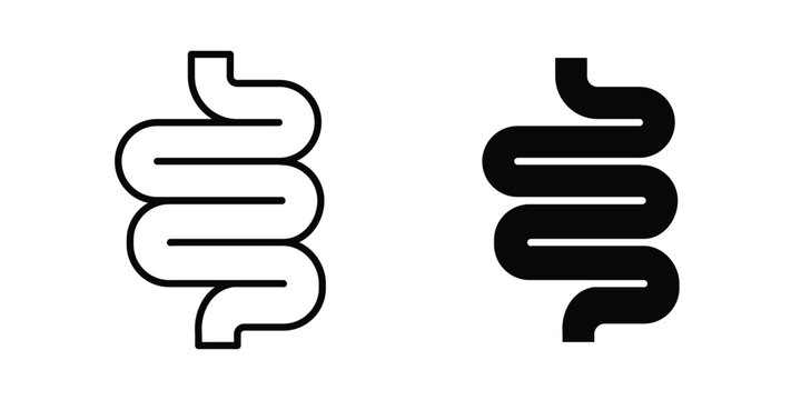 Intestines icon editable vector. Solid and line icons.