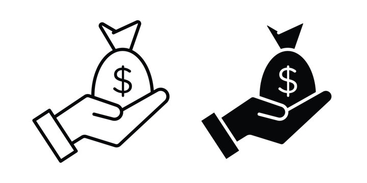 Investment icon editable vector. Solid and line icons.