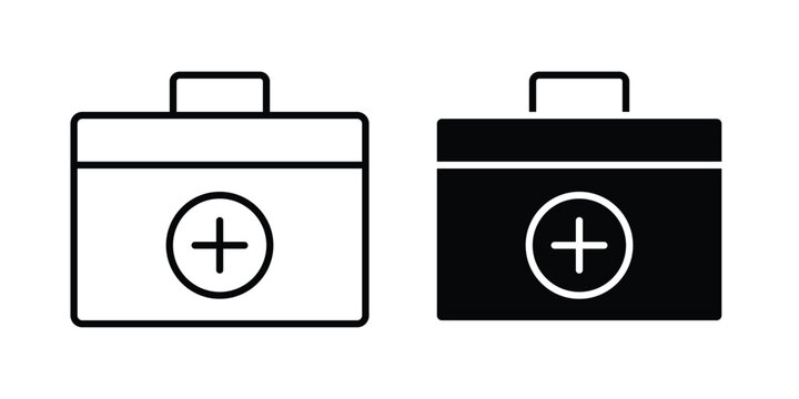 Medical kit icon editable vector. Solid and line icons.