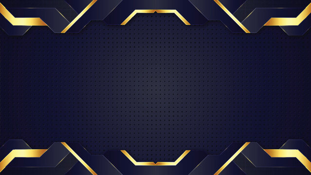 Abstract gold and blue gaming border
