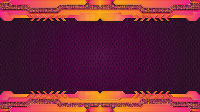 Abstract digital frame with tech border