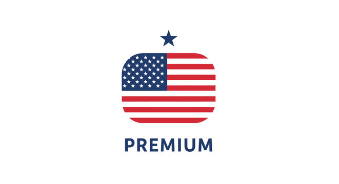 American flag premium symbol icon.