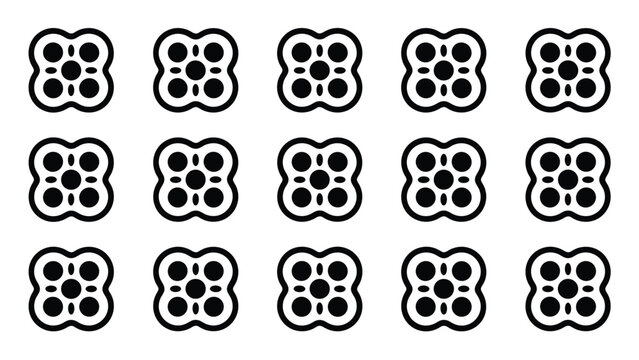 Topographic contours grid organic nested shapes pattern vector illustration