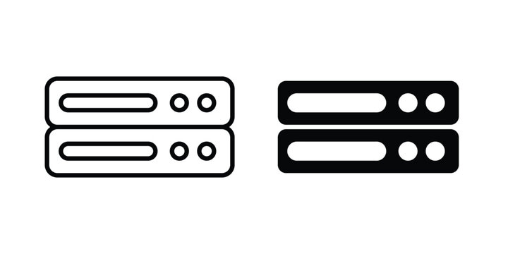 Server rack icon editable vector. Solid and line icons.