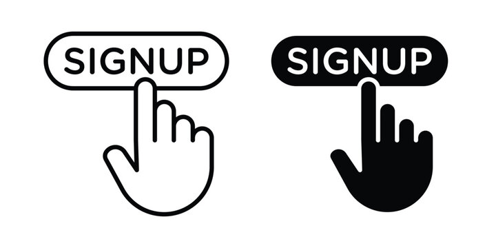 Sign up icon editable vector. Solid and line icons.