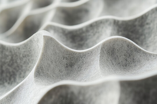 Molded pulp sustainable packaging texture close up.