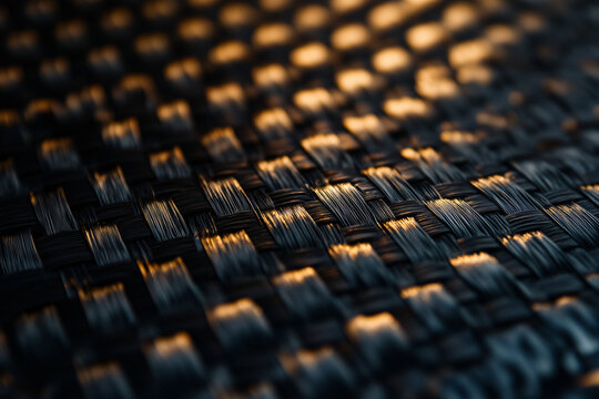 Black carbon fiber and copper wire mesh technical textile.