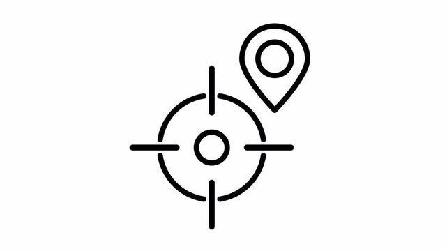 geo targeting icon animated. pin located animation
